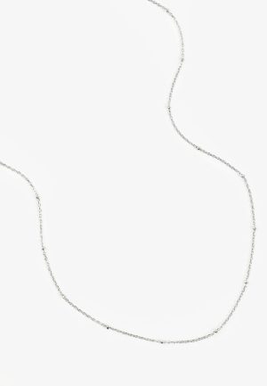 Everyday Layers Silver Beaded Chain Necklace