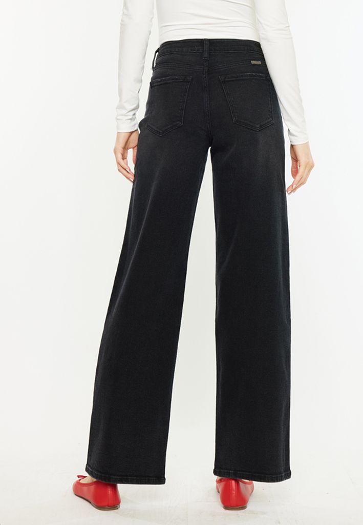 KanCan™ Black High Rise Wide Leg Jean - Image 2
