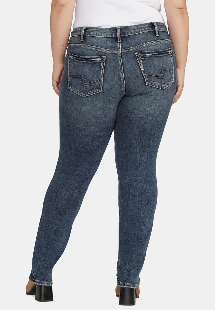 Plus Size Silver Jeans Co.® Dark Suki Curvy Mid Rise Luxe Stretch Straight Jean - Image 2